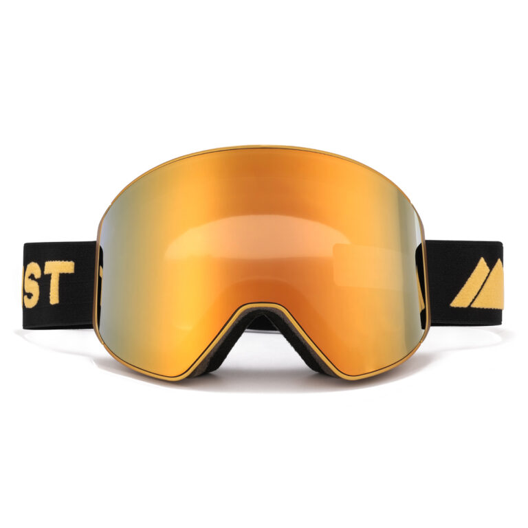 De beste skibril in goud kleur