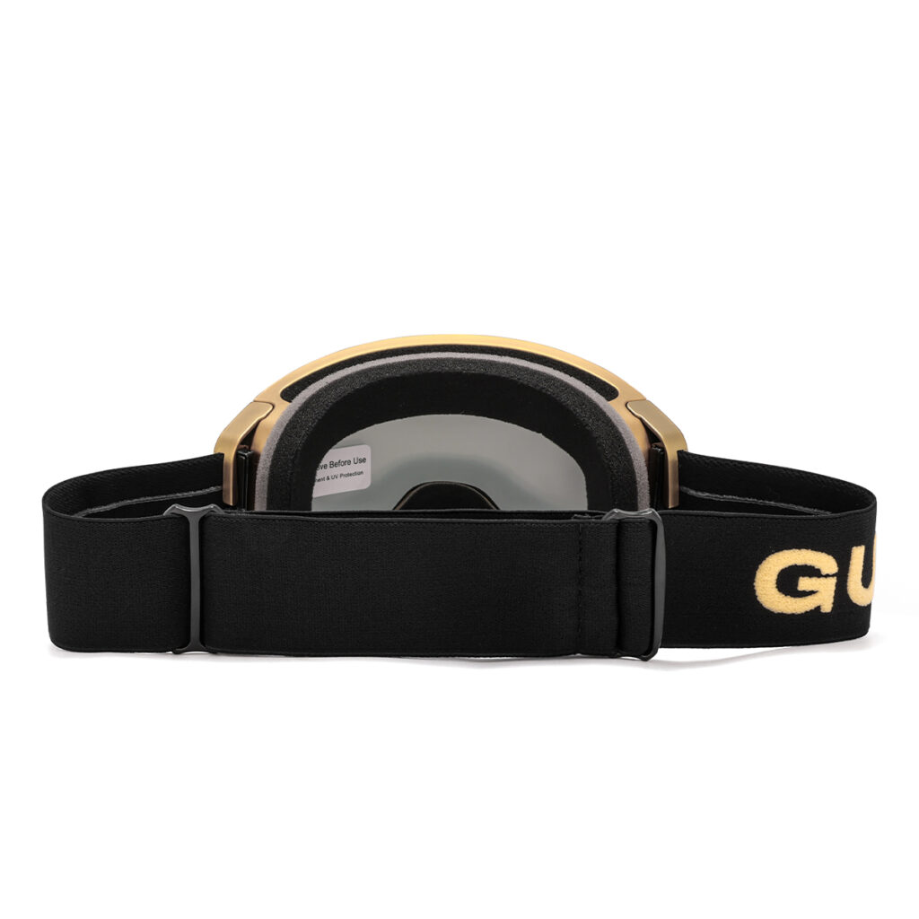 Gouden skibril met gouden lens
