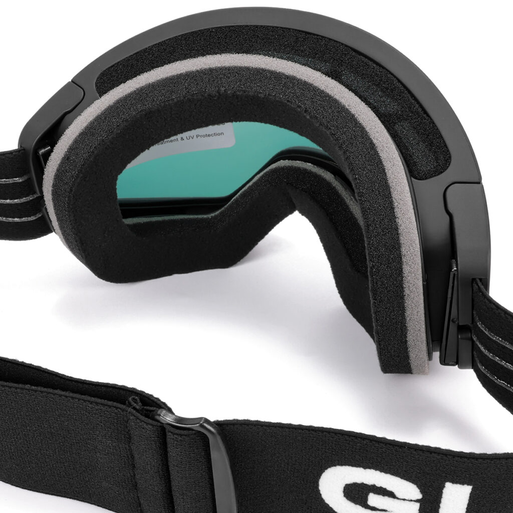 skibril met rode lens